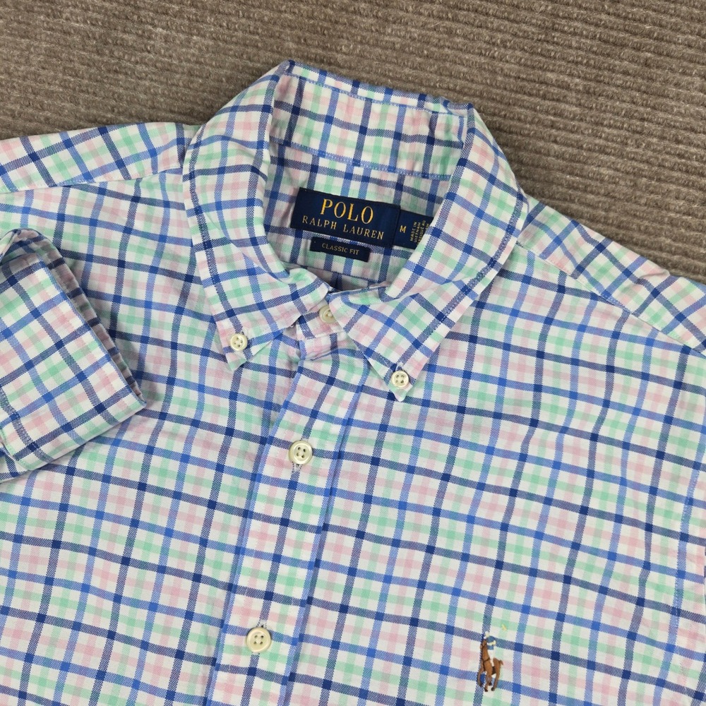 Polo Ralph Lauren Mens M Multicolor Plaid Classic Fit Button Down Shirt